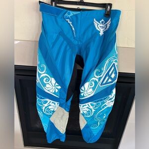 ▶️ Fly Racing Kinetic Pro Series Motocross Pants Blue Black Womens 32x28